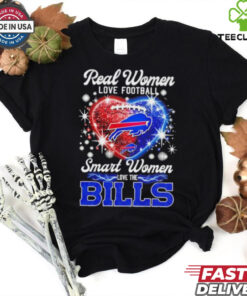 Official Heart real women love football smart women love the Buffalo Bills colors shirt
