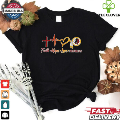 Official Heartbeat faith hope love Washington Redskins shirt