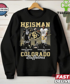 Official Heisman Travis Hunter x Rashaan Salaam Signature Colorado Buffaloes Unisex T shirts