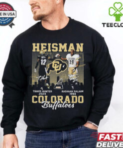 Official Heisman Travis Hunter x Rashaan Salaam Signature Colorado Buffaloes Unisex T shirts
