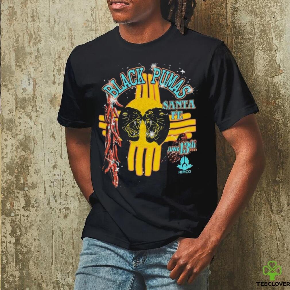 Official Hellomerch Black Pumas Santa Fe T Shirt Official Hellomerch Black Pumas Santa Fe T Shirt