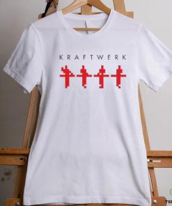 Official Hellomerch Kraftwerk Merch Store Embroidered 3 D White Crew Hello shirt