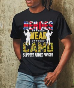 Official Heroes Wear Camo Support Armed Forces Day Uk Shirt