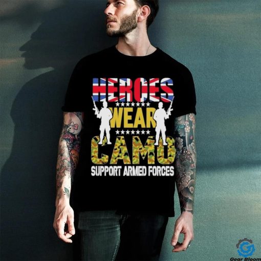 Official Heroes Wear Camo Support Armed Forces Day Uk Shirt