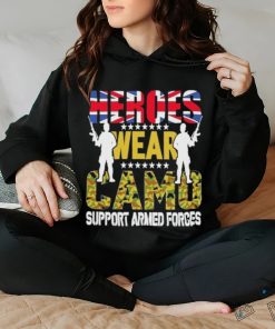 Official Heroes Wear Camo Support Armed Forces Day Uk Shirt