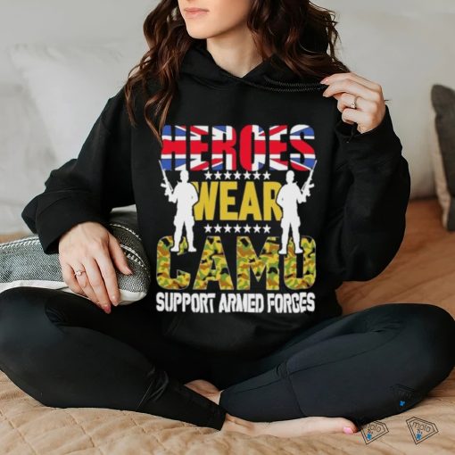 Official Heroes Wear Camo Support Armed Forces Day Uk Shirt