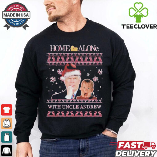 Official Home Alone With Uncle Andrew Ugly Christmas T Shirt