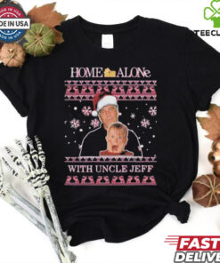 Official Home Alone With Uncle Jeff Ugly Christmas T Shirt