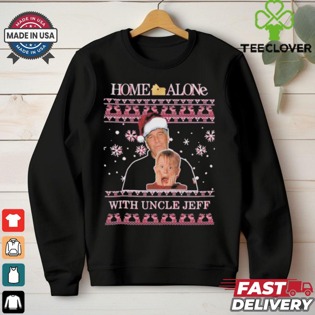 Official Home Alone With Uncle Jeff Ugly Christmas T Shirt Official Home Alone With Uncle Jeff Ugly Christmas T Shirt