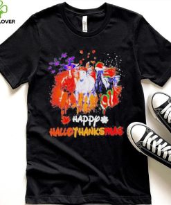 Official Horses happy hallothanksmas halloween thanksgiving Christmas T shirt