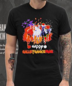 Official Horses happy hallothanksmas halloween thanksgiving Christmas T shirt