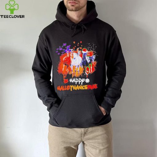 Official Horses happy hallothanksmas halloween thanksgiving Christmas T  shirt