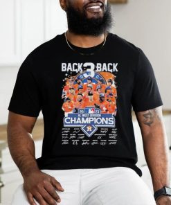 Official Houston Astros Back 3 Back 2023 Al West Division Champions Signatures Shirt