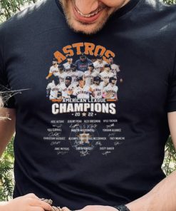 Official Houston Astros team football 2022 American League Champions signatures shirt