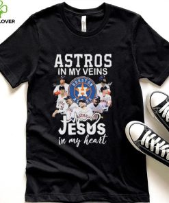 Official Houston Astros team in my veins Jesus in my heart signatures hoodie, sweater, longsleeve, shirt v-neck, t-shirt