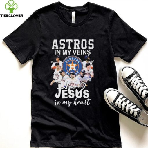 Official Houston Astros team in my veins Jesus in my heart signatures hoodie, sweater, longsleeve, shirt v-neck, t-shirt