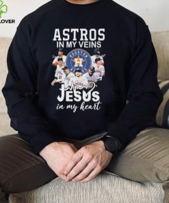 Official Houston Astros team in my veins Jesus in my heart signatures hoodie, sweater, longsleeve, shirt v-neck, t-shirt