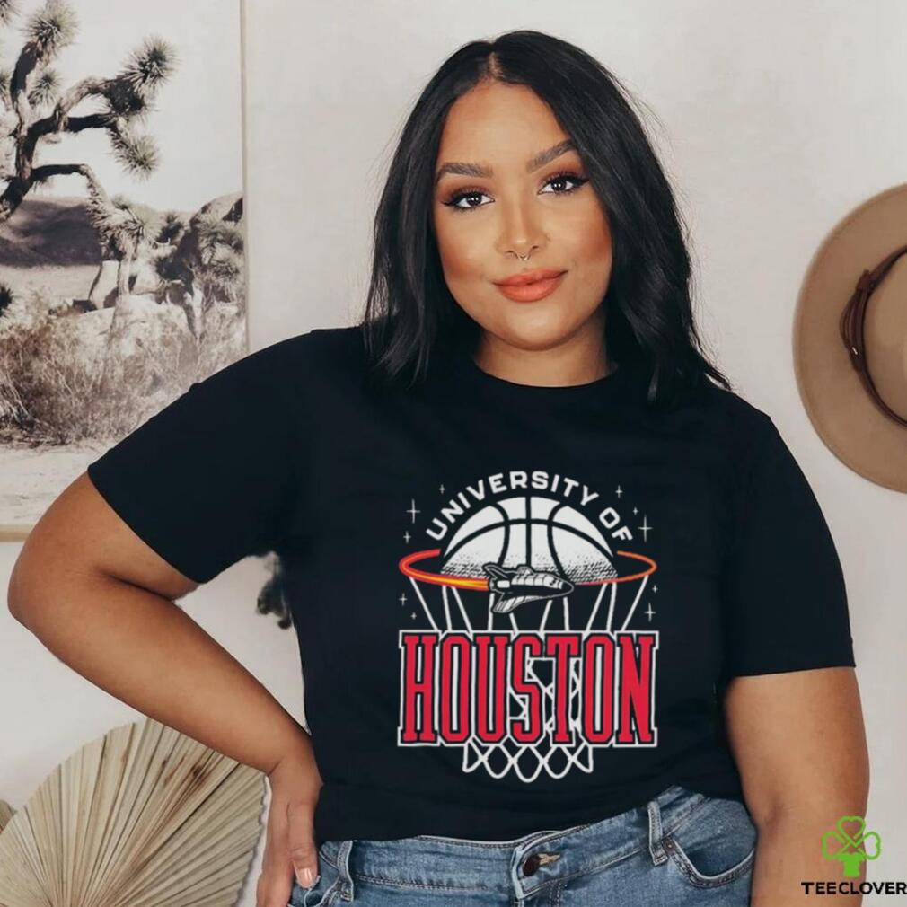 Official Houston Cougars Basketball Retro Rocket T shirt Official Houston Cougars Basketball Retro Rocket T shirt