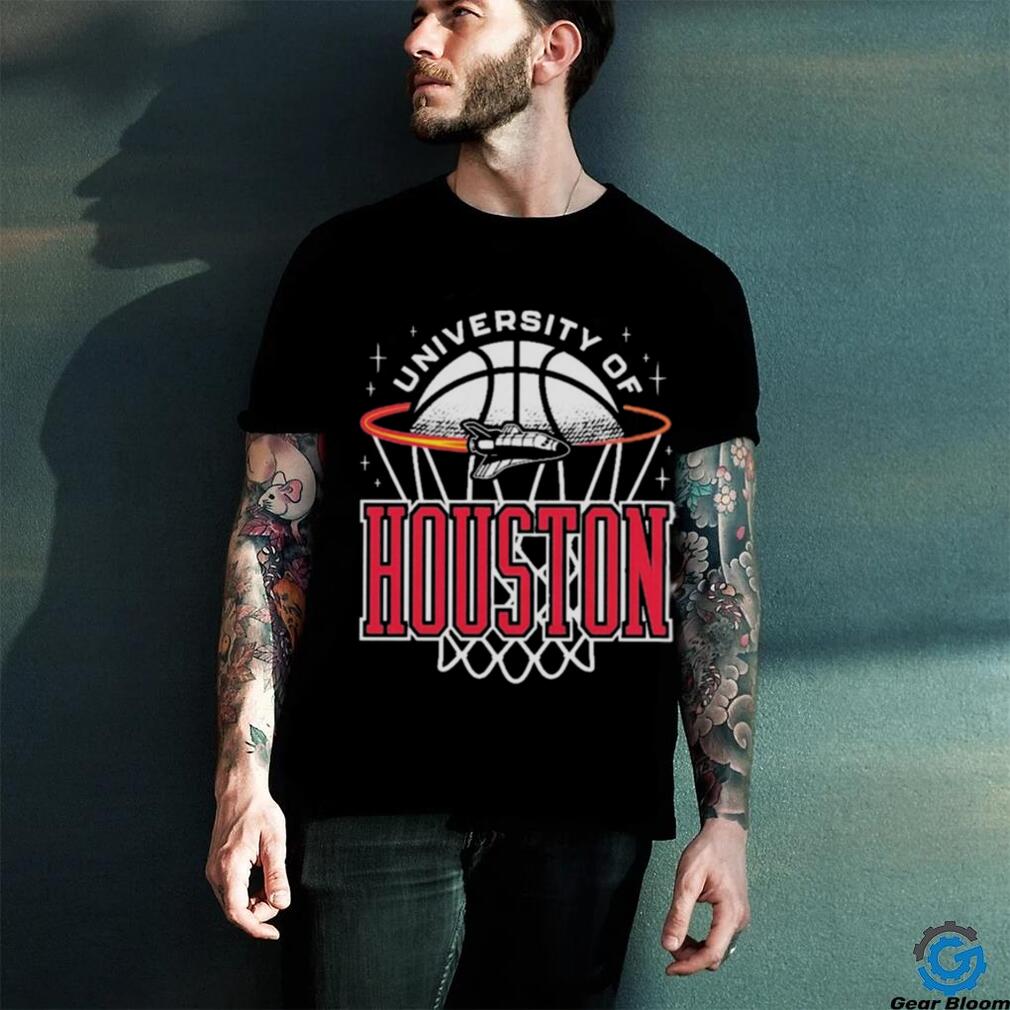 Official Houston Cougars Basketball Retro Rocket T shirt Official Houston Cougars Basketball Retro Rocket T shirt
