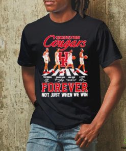 Official Houston Cougars Men’s Basketball Abbey Road Forever Not Just When We Win Signature T Shirt