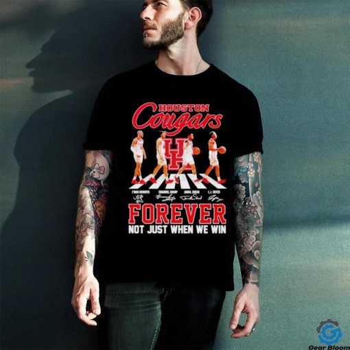 Official Houston Cougars Men’s Basketball Abbey Road Forever Not Just When We Win Signature T Shirt