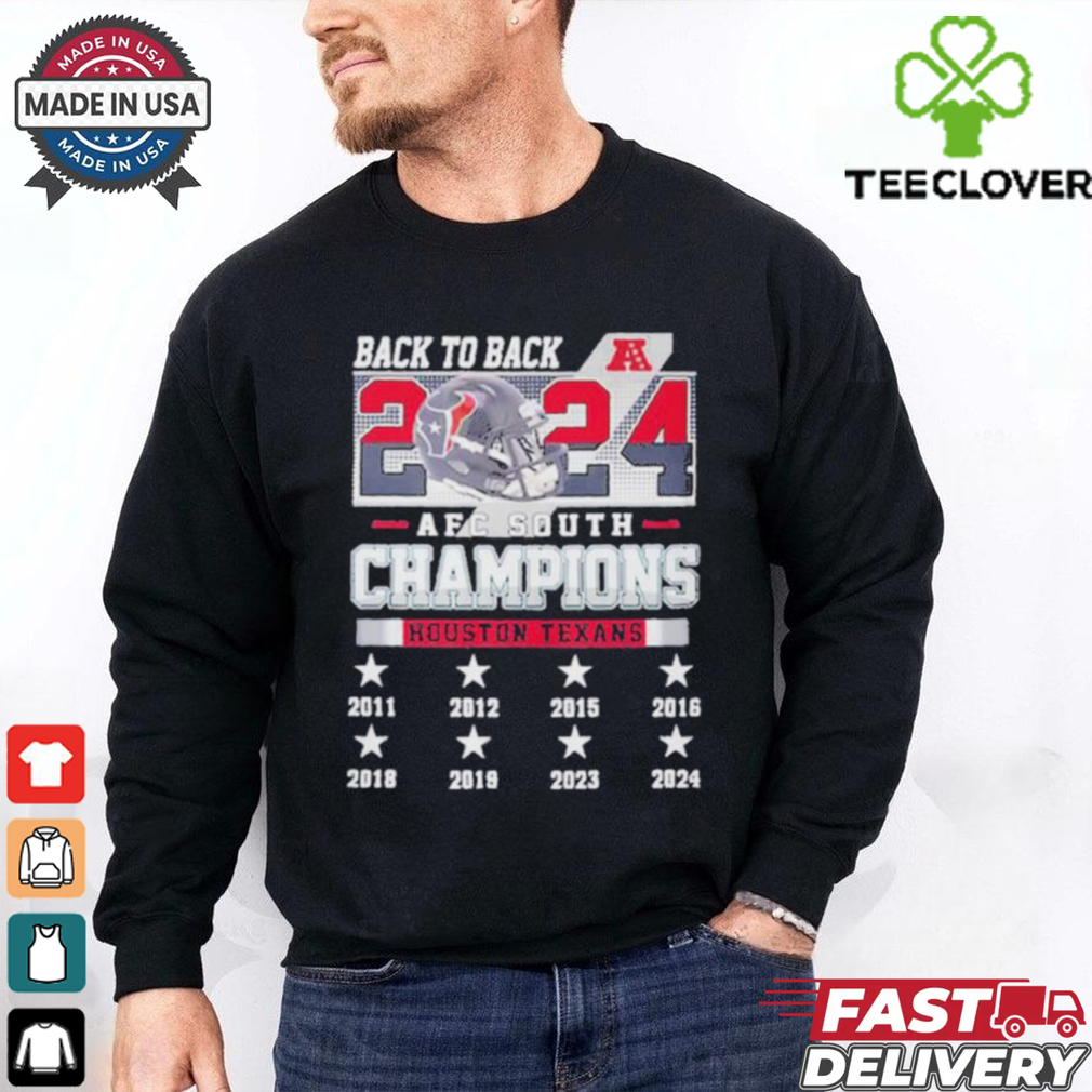 Official Houston Texans Back To Back 2023 2024 AFC South Champions Shirt Official Houston Texans Back To Back 2023 2024 AFC South Champions Shirt