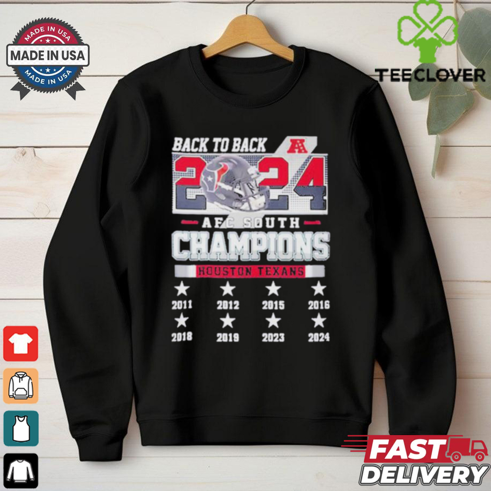 Official Houston Texans Back To Back 2023 2024 AFC South Champions Shirt Official Houston Texans Back To Back 2023 2024 AFC South Champions Shirt