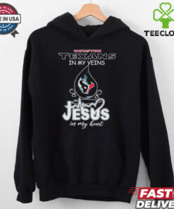 Official Houston Texans In My Veins Jesus In My Heart T shirts
