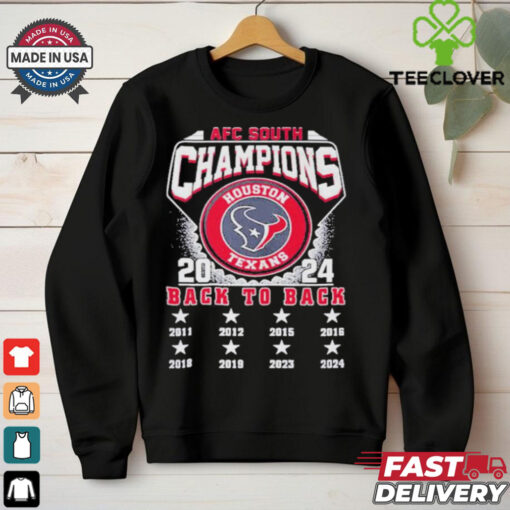 Official Houston Texans NFC East Champions 2011 2024 Back To Back Shirt