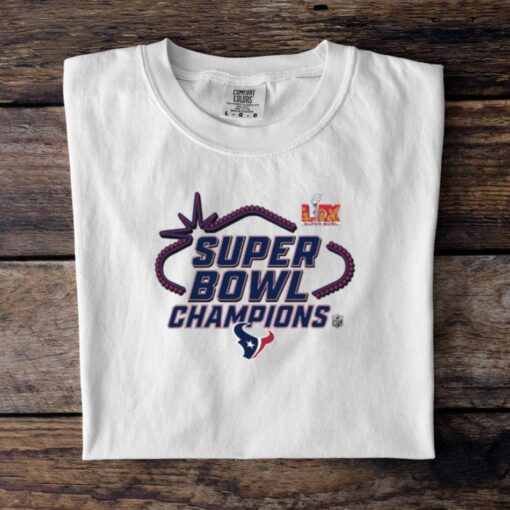 Official Houston Texans Super Bowl LIX Champions Locker Room Logo Tee