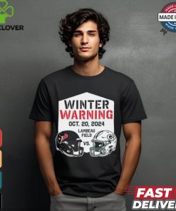 Official Houston Texans Vs Green Bay Packers Winter Warning Oct 20, 2024 Lambeau Field T shirt