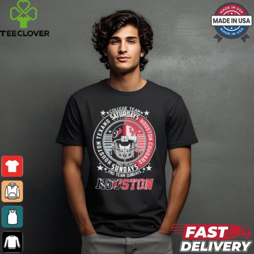 Official Houston Texas Pro Team Sundays And Houston Cougars College Team Saturdays Shirt