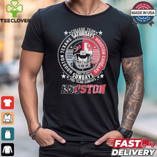 Official Houston Texas Pro Team Sundays And Houston Cougars College Team Saturdays Shirt