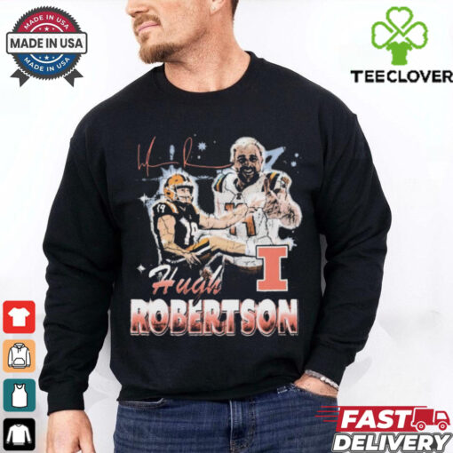 Official Hugh Robertson 90s Retro Illinois Fighting Illini Signature t shirt