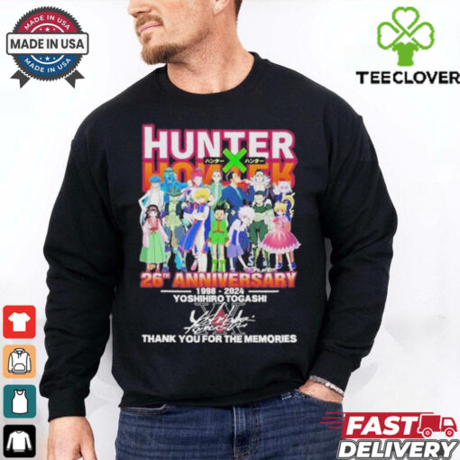 Official Hunter x Hunter 26th Anniversary 1998 2024 Yoshihiro Togashi Thank You For The Memories Signature hoodie, sweater, longsleeve, shirt v-neck, t-shirt