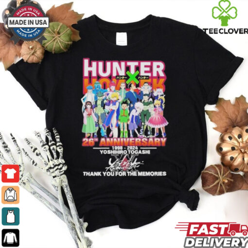 Official Hunter x Hunter 26th Anniversary 1998 2024 Yoshihiro Togashi Thank You For The Memories Signature hoodie, sweater, longsleeve, shirt v-neck, t-shirt