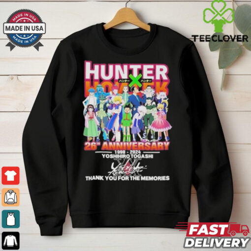 Official Hunter x Hunter 26th Anniversary 1998 2024 Yoshihiro Togashi Thank You For The Memories Signature hoodie, sweater, longsleeve, shirt v-neck, t-shirt