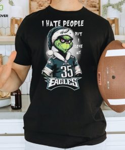 Official I Hate People But I Love My Philadelphia Eagles Santa Grinch Christmas Shirt