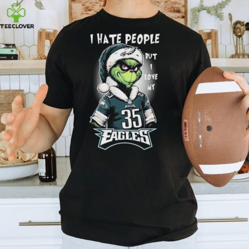 Official I Hate People But I Love My Philadelphia Eagles Santa Grinch Christmas Shirt