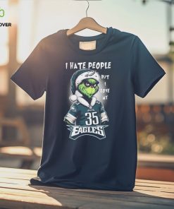 Official I Hate People But I Love My Philadelphia Eagles Santa Grinch Christmas Shirt