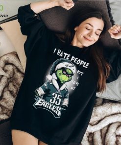 Official I Hate People But I Love My Philadelphia Eagles Santa Grinch Christmas Shirt