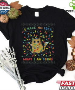 Official I Have No Idea What I Am Doing Cat Ugly Christmas Shirt