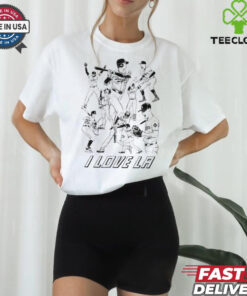 Official I Love LA Los Angeles Dodgers Let’s Go Dodgers Hand Drawing t shirt