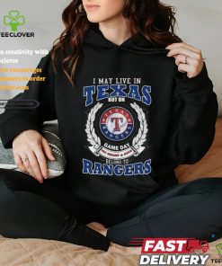 Official I May Live In Texas But On Game Day My Heart & Soul Belongs To Texas Rangers T Shirt