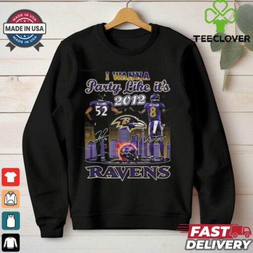 Official I Wanna Party Like It’s 2012 Baltimore Ravens Signatures Skyline Shirt