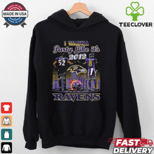 Official I Wanna Party Like It’s 2012 Baltimore Ravens Signatures Skyline Shirt