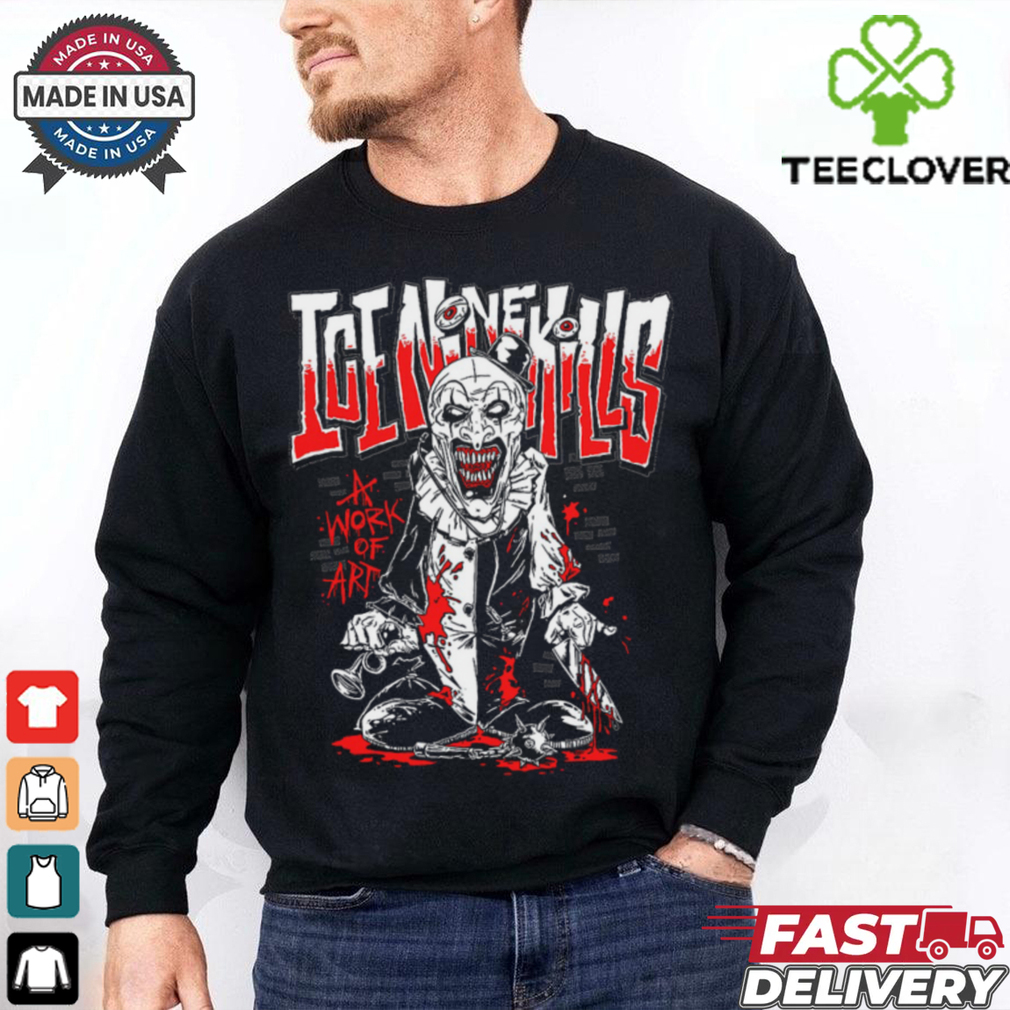 Official Ice Nine Kills A Work of Art Horror Clown Graphic 2024 T shirt Official Ice Nine Kills A Work of Art Horror Clown Graphic 2024 T shirt