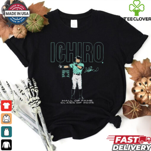 Official Ichiro Suzuki Seattle Mariners National Baseball Hall of Fame Inductee Class of 2025 Signature t shirt
