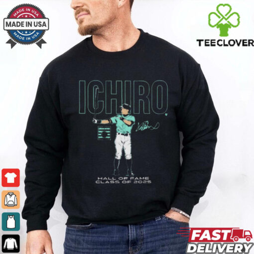 Official Ichiro Suzuki Seattle Mariners National Baseball Hall of Fame Inductee Class of 2025 Signature t shirt