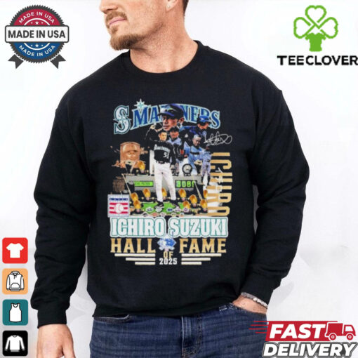 Official Ichiro Suzuki X Seattle Mariners MLB Hall Of Fame 2025 Signature T Shirts